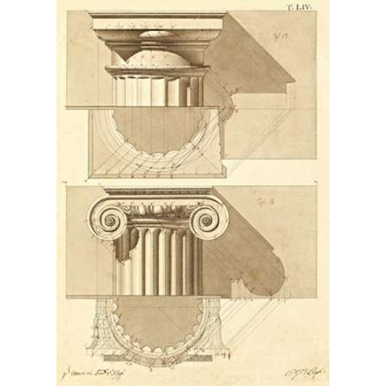 Plate 54 for Elements of Civil Architecture ca. 1818-1850 Poster Print by Giuseppe Vannini-VARPDX453929 Image 1