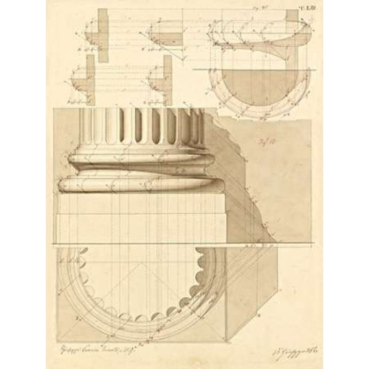 Plate 53 for Elements of Civil Architecture ca. 1818-1850 Poster Print by Giuseppe Vannini-VARPDX453930 Image 1