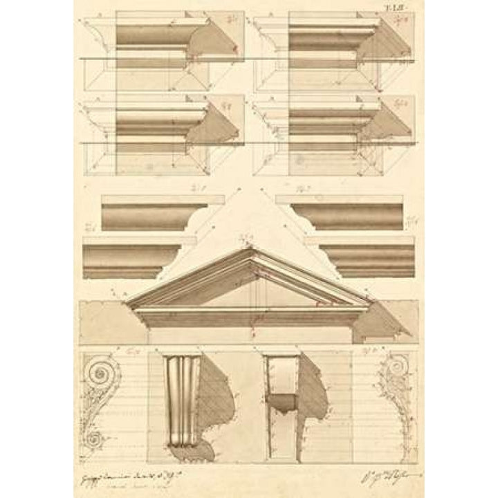 Plate 52 for Elements of Civil Architecture ca. 1818-1850 Poster Print by Giuseppe Vannini-VARPDX453931 Image 1