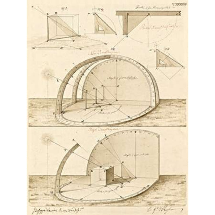 Plate 47 for Elements of Civil Architecture ca. 1818-1850 Poster Print by Giuseppe Vannini-VARPDX453934 Image 1