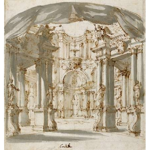 The Courtyard of a Palace: Project for a Stage 1713 Poster Print by Filippo Juvarra-VARPDX453953 Image 2