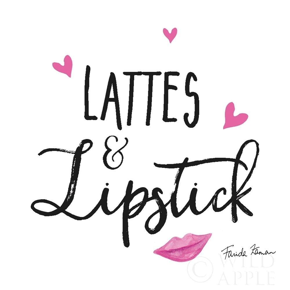 Lattes and Lipstick Poster Print by Farida Zaman-VARPDX45430 Image 1