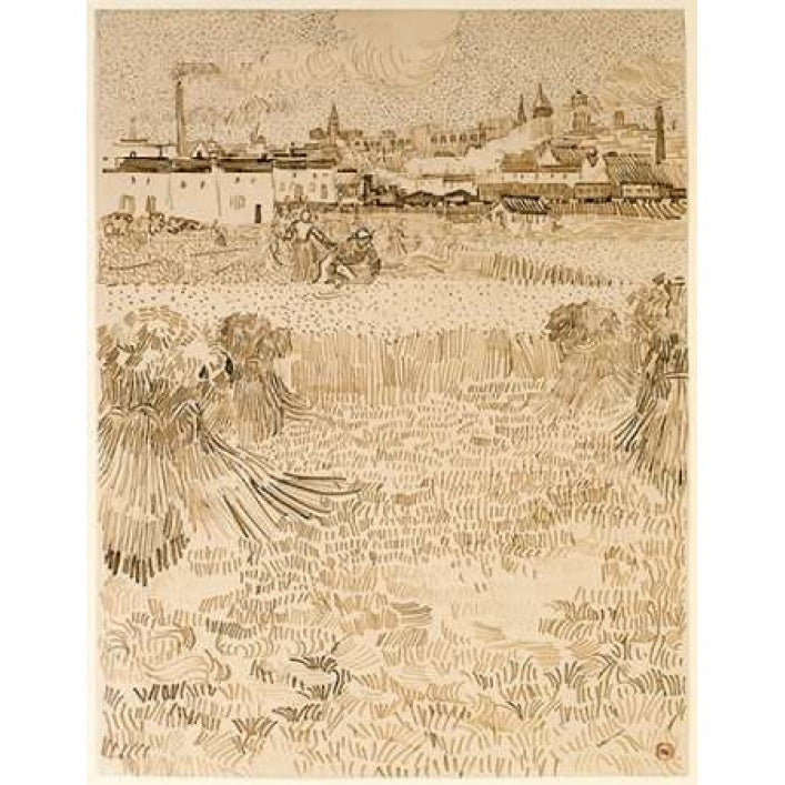 Arles: View from the Wheatfields Poster Print by Vincent Van Gogh-VARPDX454971 Image 2