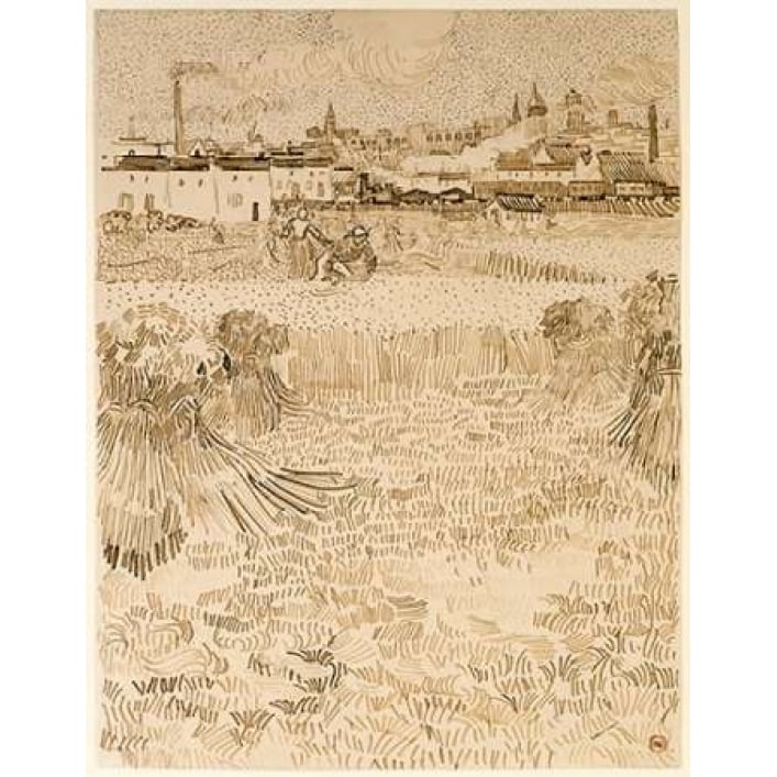 Arles: View from the Wheatfields Poster Print by Vincent Van Gogh-VARPDX454971 Image 1