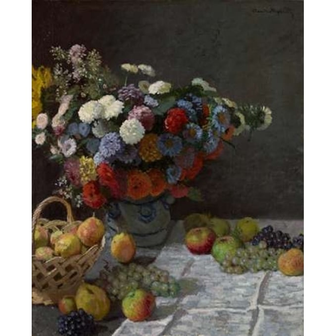 Still Life with Flowers and Fruit Poster Print by Claude Monet-VARPDX454987 Image 2