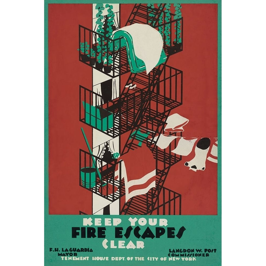 Keep your fire escapes clear Poster Print by WPA WPA-VARPDX456029 Image 1