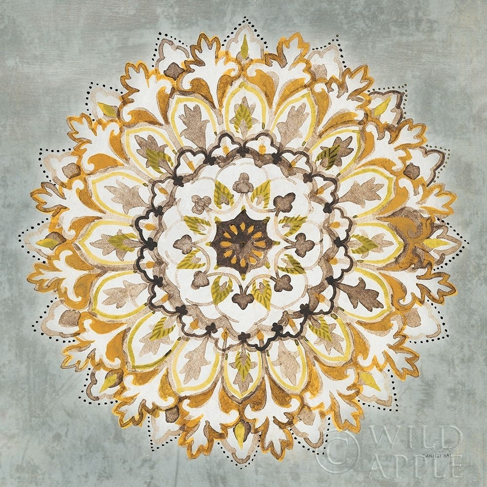 Mandala Delight II Yellow Grey Poster Print by Danhui Nai-VARPDX45669 Image 1