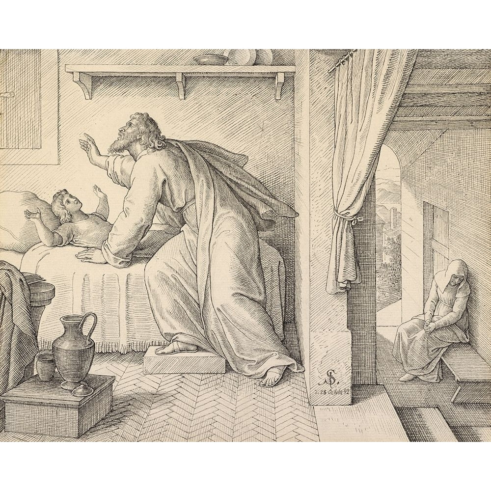 Elijah Revives the Son of the Widow of Zarephath Poster Print by Julius Schnorr Von Carolsfeld-VARPDX456822 Image 1