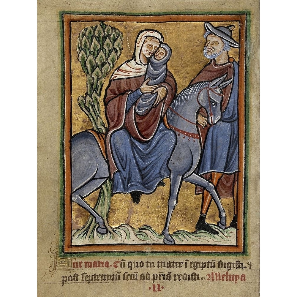 The Flight into Egypt Poster Print by Unknown 12th Century English Illuminator-VARPDX457573 Image 1