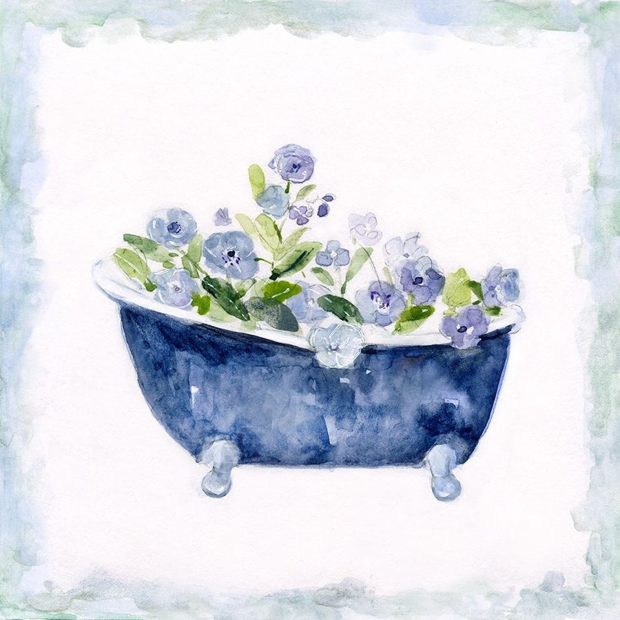 Blue Bouquet Bath I Poster Print - Sally Swatland-VARPDX45898 Image 1