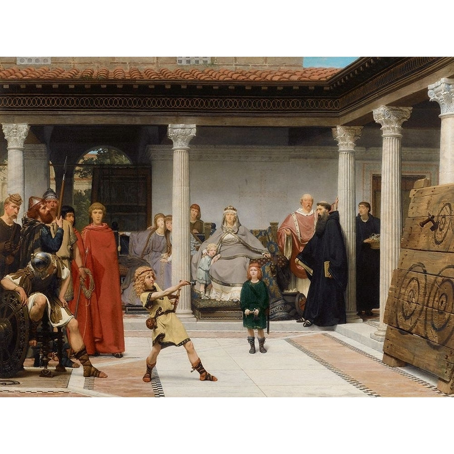 The Education of the Children of Clovis 1861 Poster Print by Sir Lawrence Alma-Tadema-VARPDX459549 Image 1