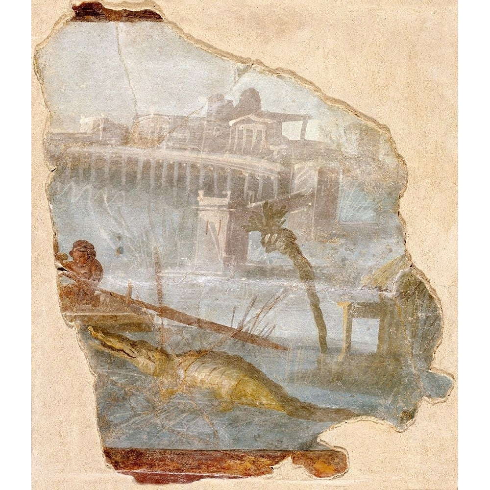 Fresco Fragment with Nilotic Landscape Poster Print by Unknown 1st Century Roman Artisan-VARPDX459942 Image 1