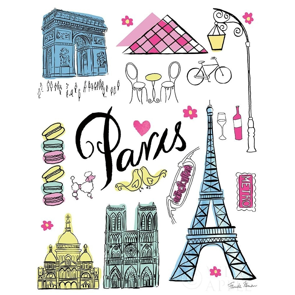 Travel Paris White Poster Print by Farida Zaman-VARPDX46137 Image 1