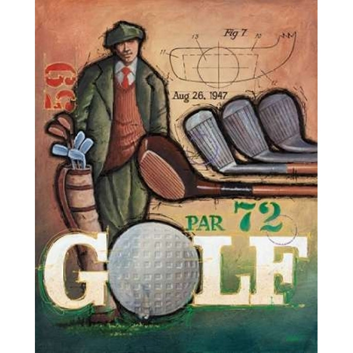 Vintage Golf 1 Poster Print by Bruce Langton-VARPDX461LAN1020 Image 2