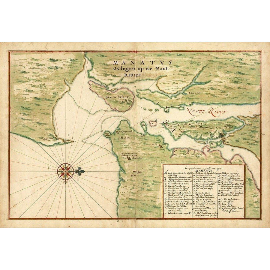 Map of York City Region - Manatvs gelegen op de Noot Riuier 1639 Poster Print by Joan Vinckeboons-VARPDX463907 Image 1