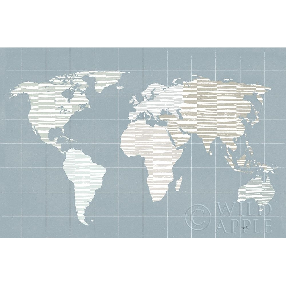 Calm World Map Grid Poster Print by Moira Hershey-VARPDX46394 Image 1