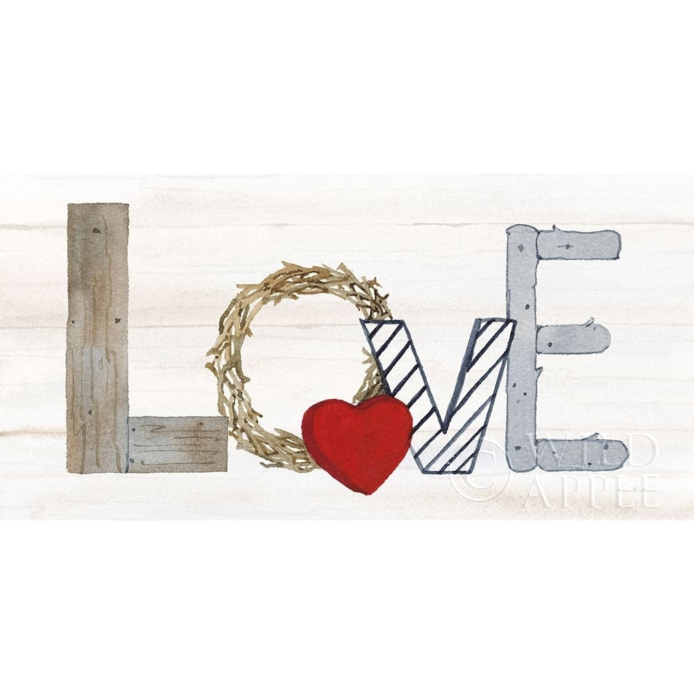 Rustic Valentine Love Poster Print by Kathleen Parr McKenna-VARPDX46681 Image 1