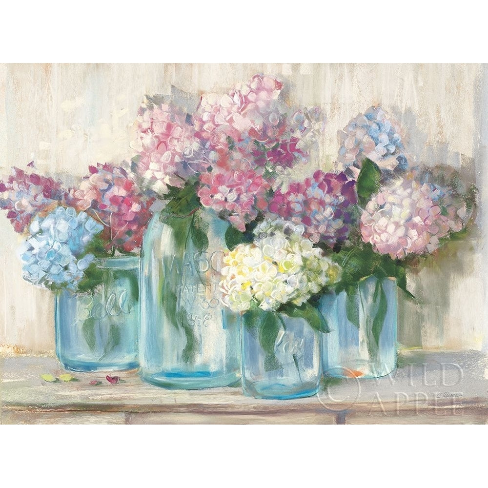 Hydrangeas in Glass Jar Pastel Crop Poster Print by Carol Rowan-VARPDX47952 Image 1