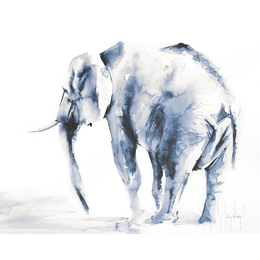 Lone Elephant Blue Gray Crop Poster Print by Aimee Del Valle-VARPDX47941 Image 1