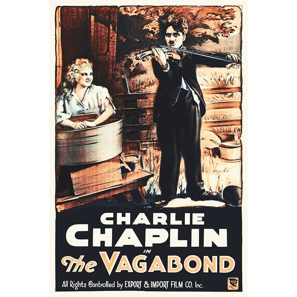 Charlie Chaplin - French - The Vagabond 1916 Poster Print by Hollywood Photo Archive Hollywood Photo Image 1