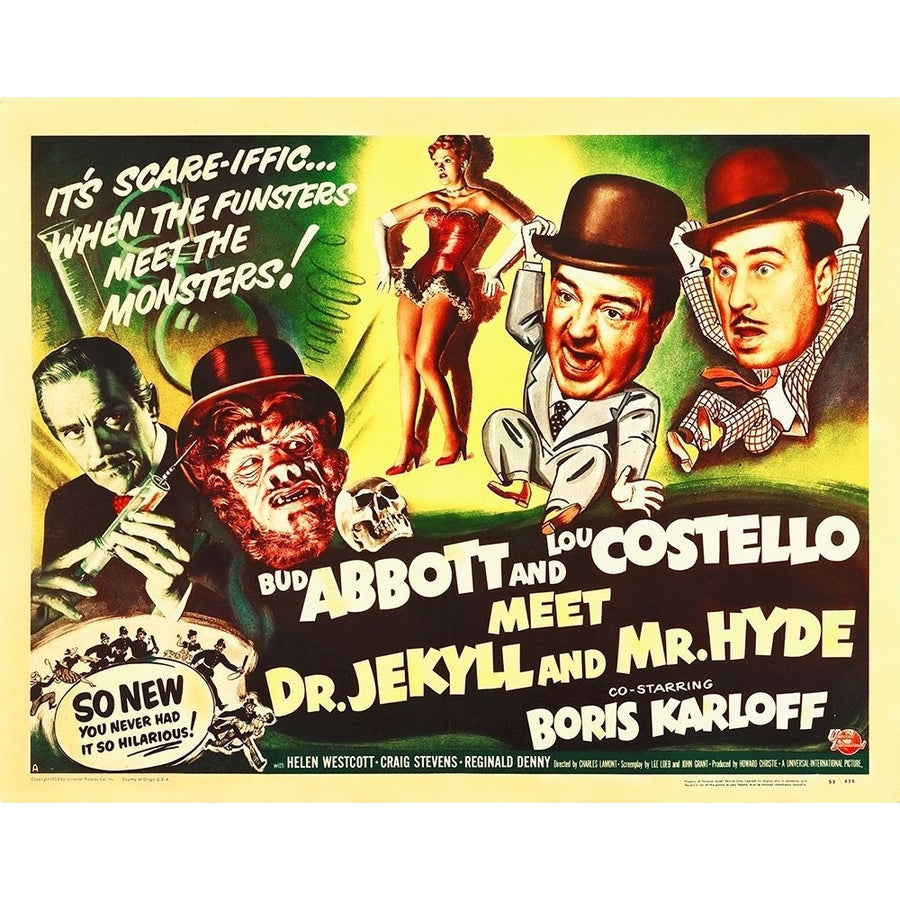 Abbott and Costello - Meet Dr Jekyll And Mr. Hyde Poster Print by Hollywood Photo Archive Hollywood Photo Image 1