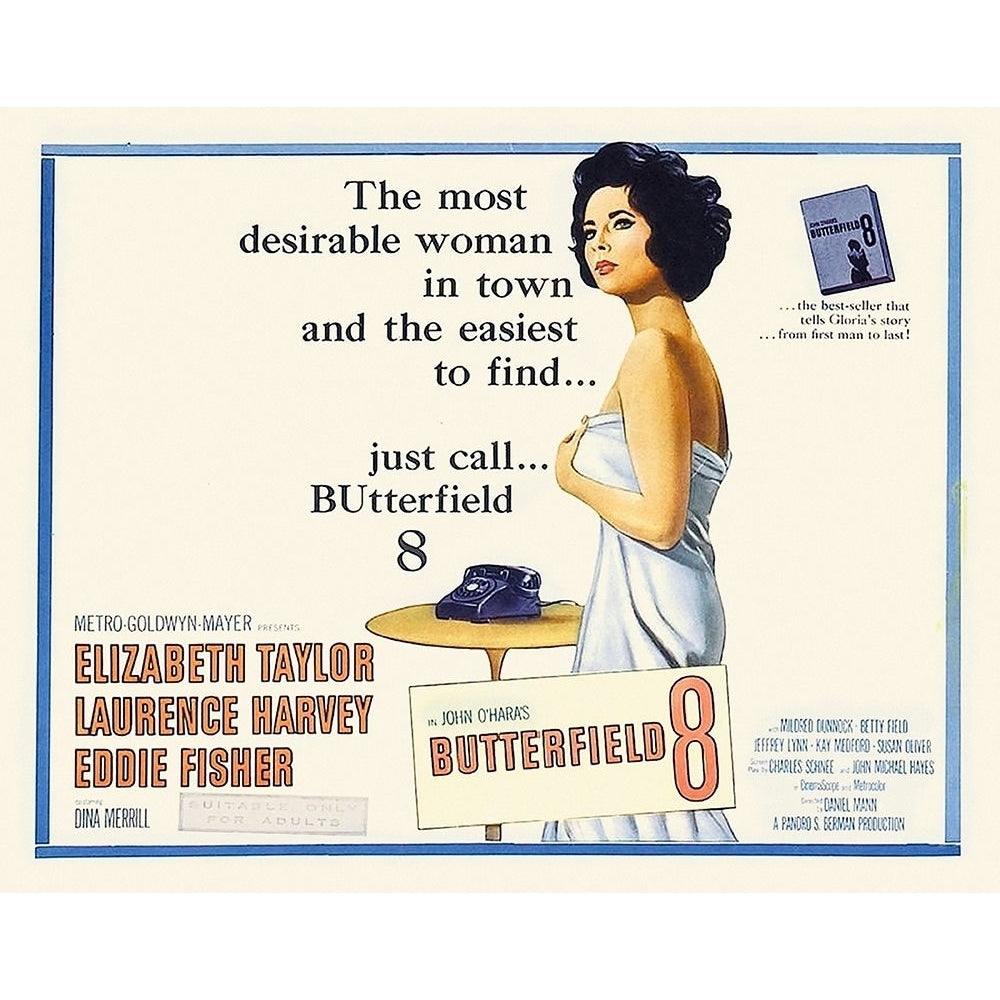 Elizabeth Taylor - Butterfield 8 - Lobby Card Poster Print by Hollywood Photo Archive Hollywood Photo Image 1