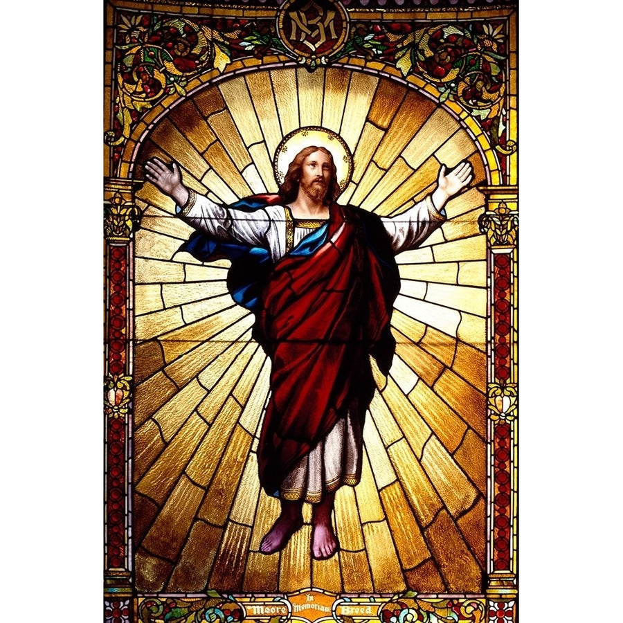 Stained-glass window at the Neptune Society Columbarium San Francisco California Poster Print by Carol Image 1