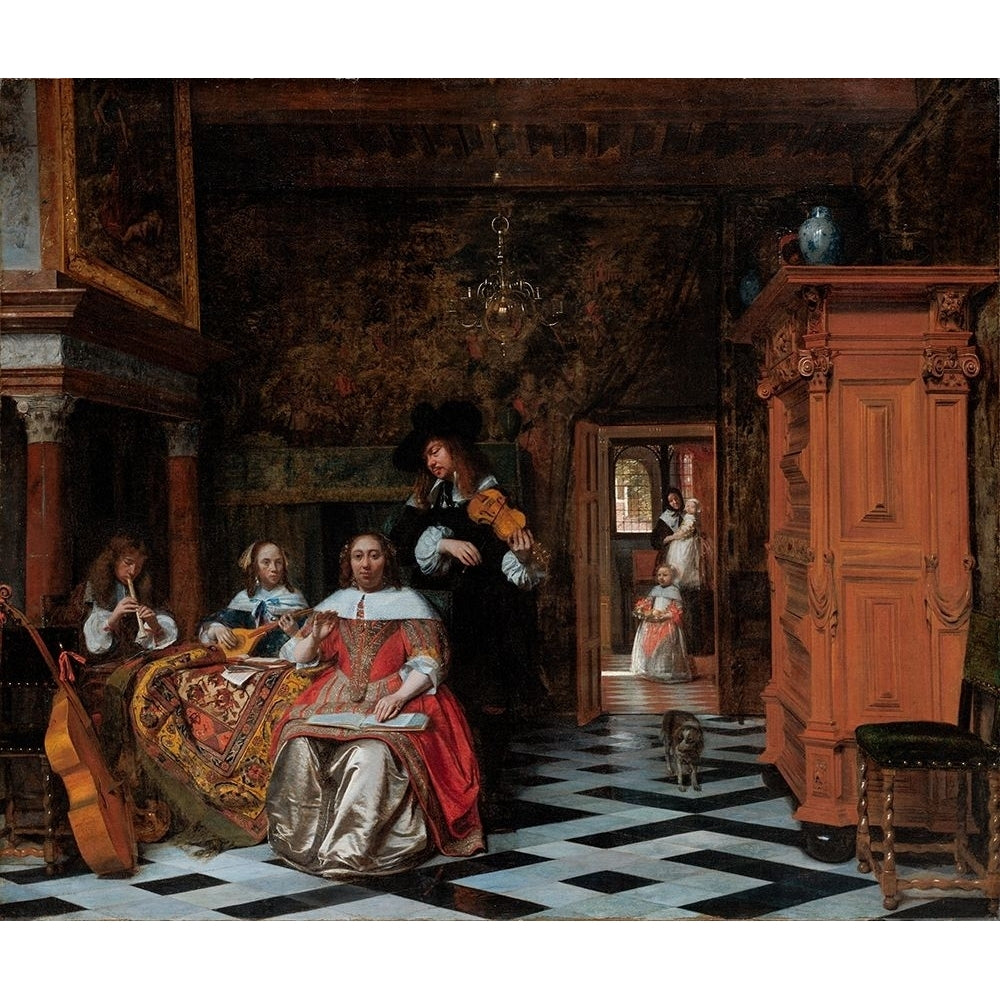 Portrait of a Family Playing Music Poster Print by Pieter de Hooch-VARPDX50641 Image 1