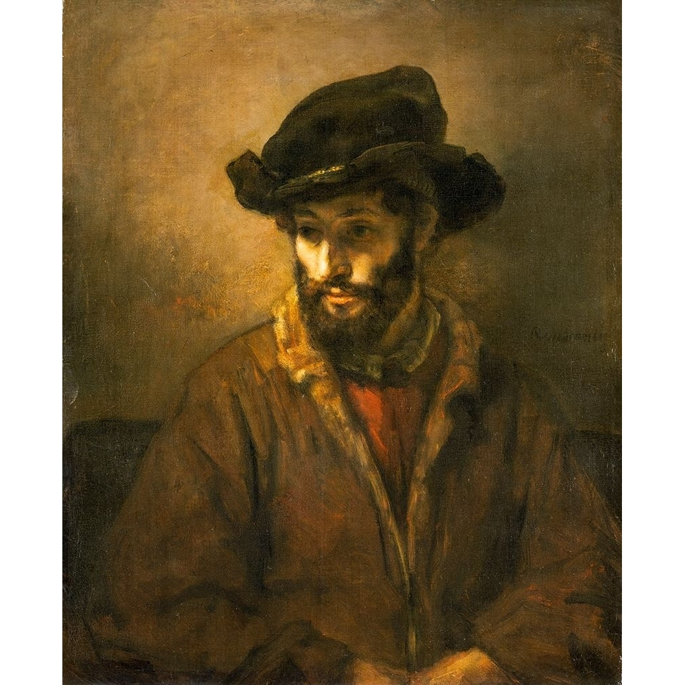 A Bearded Man Wearing a Hat Poster Print by Rembrandt van Rijn-VARPDX50686 Image 1