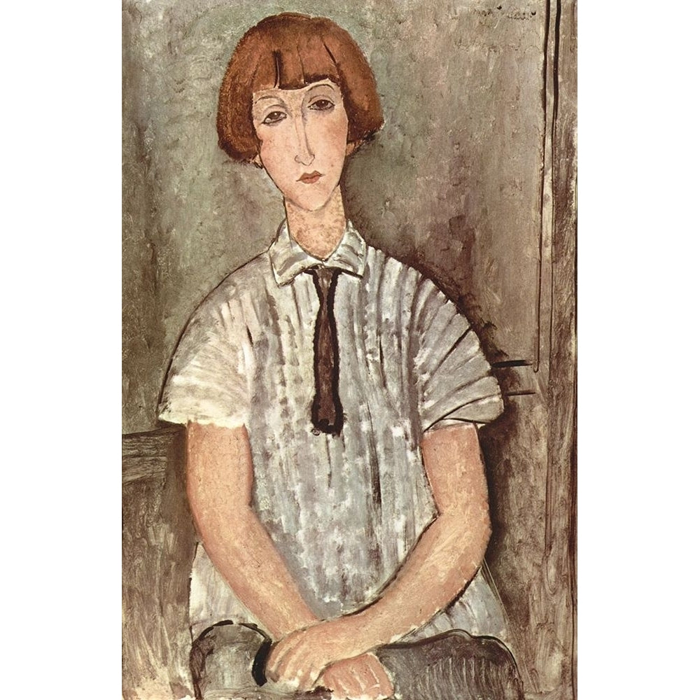 Seated woman with tie Poster Print by Amedeo Modigliani-VARPDX50935 Image 1