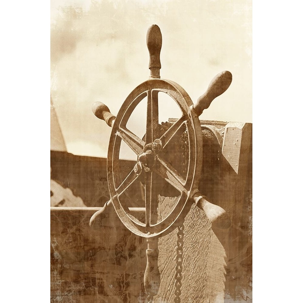 Sepia Ships Wheel I Poster Print - Studio Vision-VARPDX50948Z Image 1