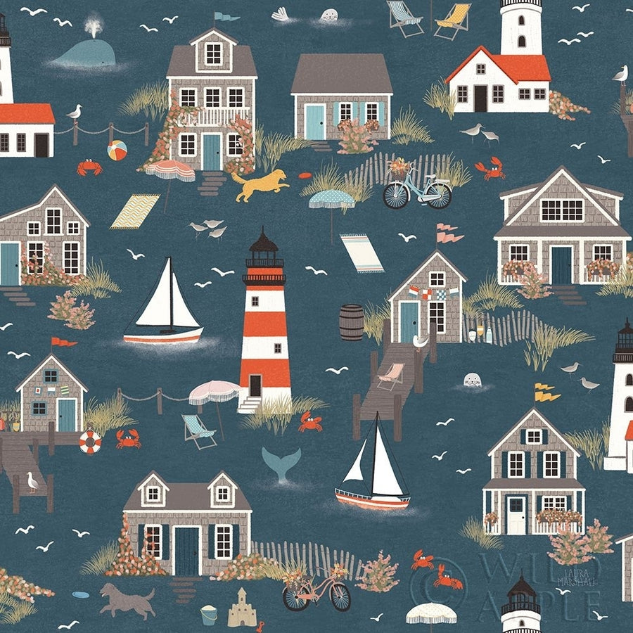 Seaside Village Pattern I Poster Print by Laura Marshall-VARPDX51997 Image 1