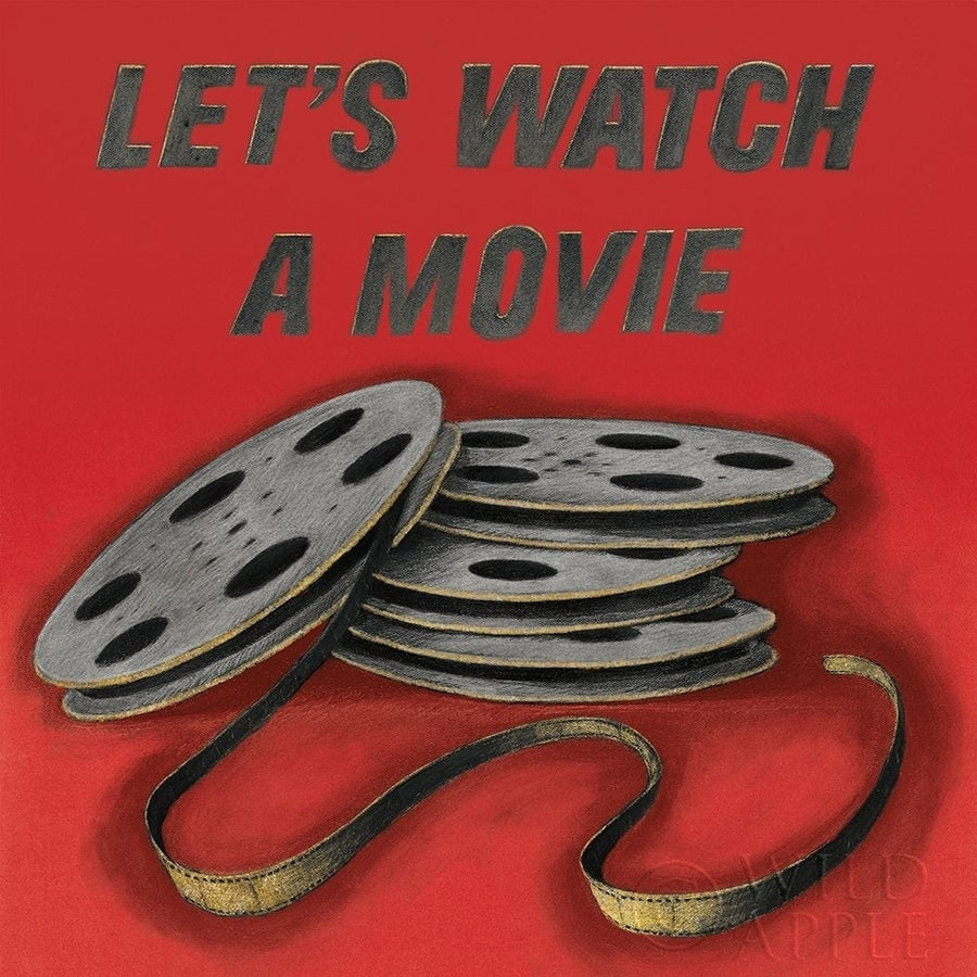 Lets Watch a Movie Red Poster Print by Wild Apple Portfolio Wild Apple Portfolio-VARPDX52830 Image 1