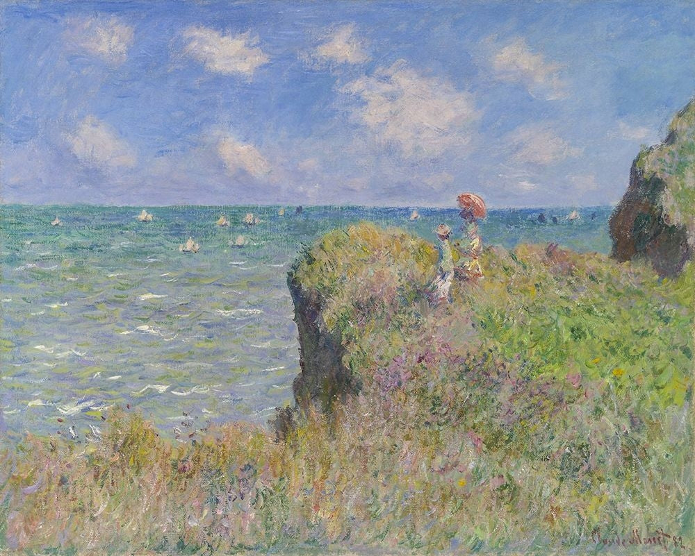 Cliff Walk at Pourville Poster Print by Claude Monet-VARPDX53071 Image 1