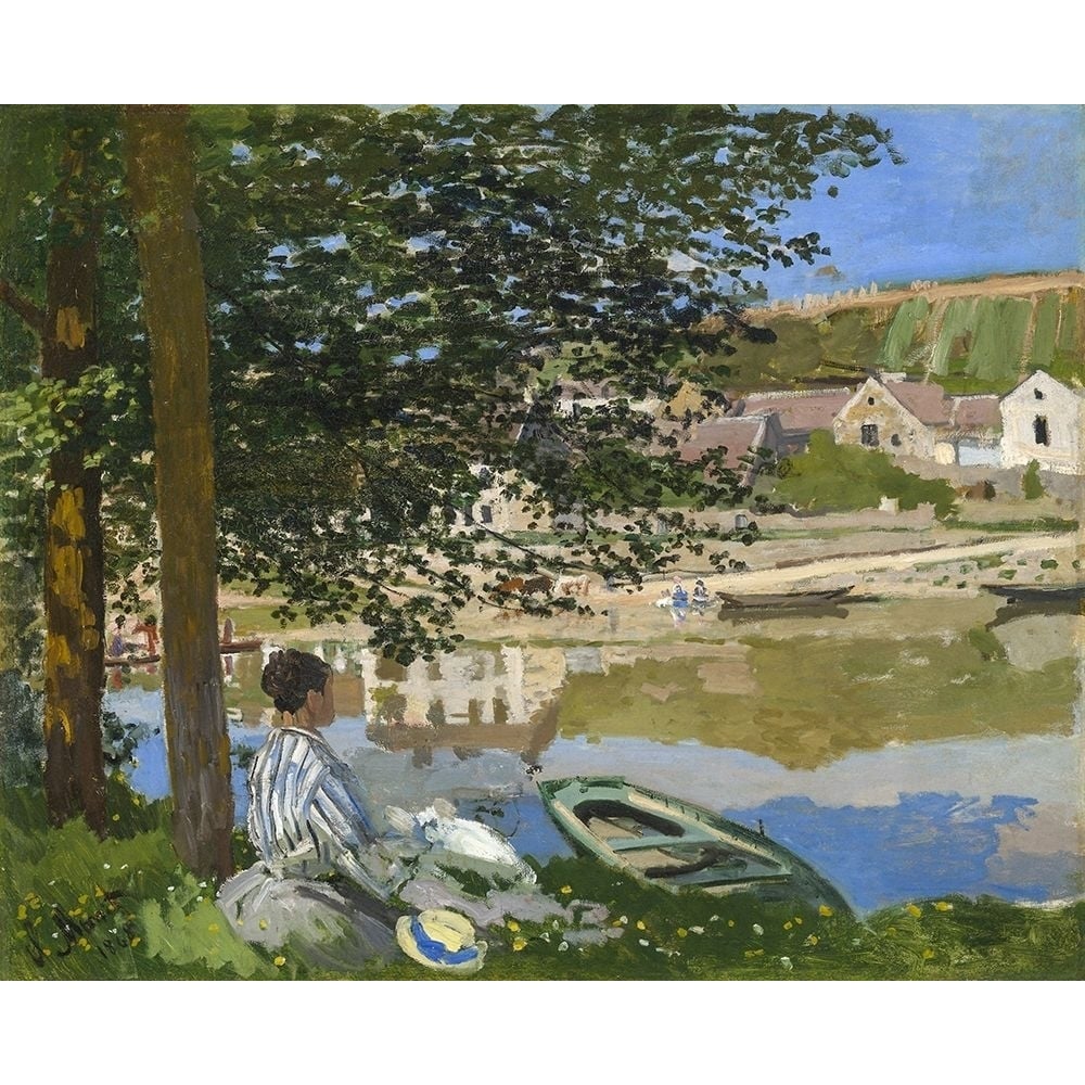 On the Bank of the Seine Bennecourt Poster Print by Claude Monet-VARPDX53078 Image 1