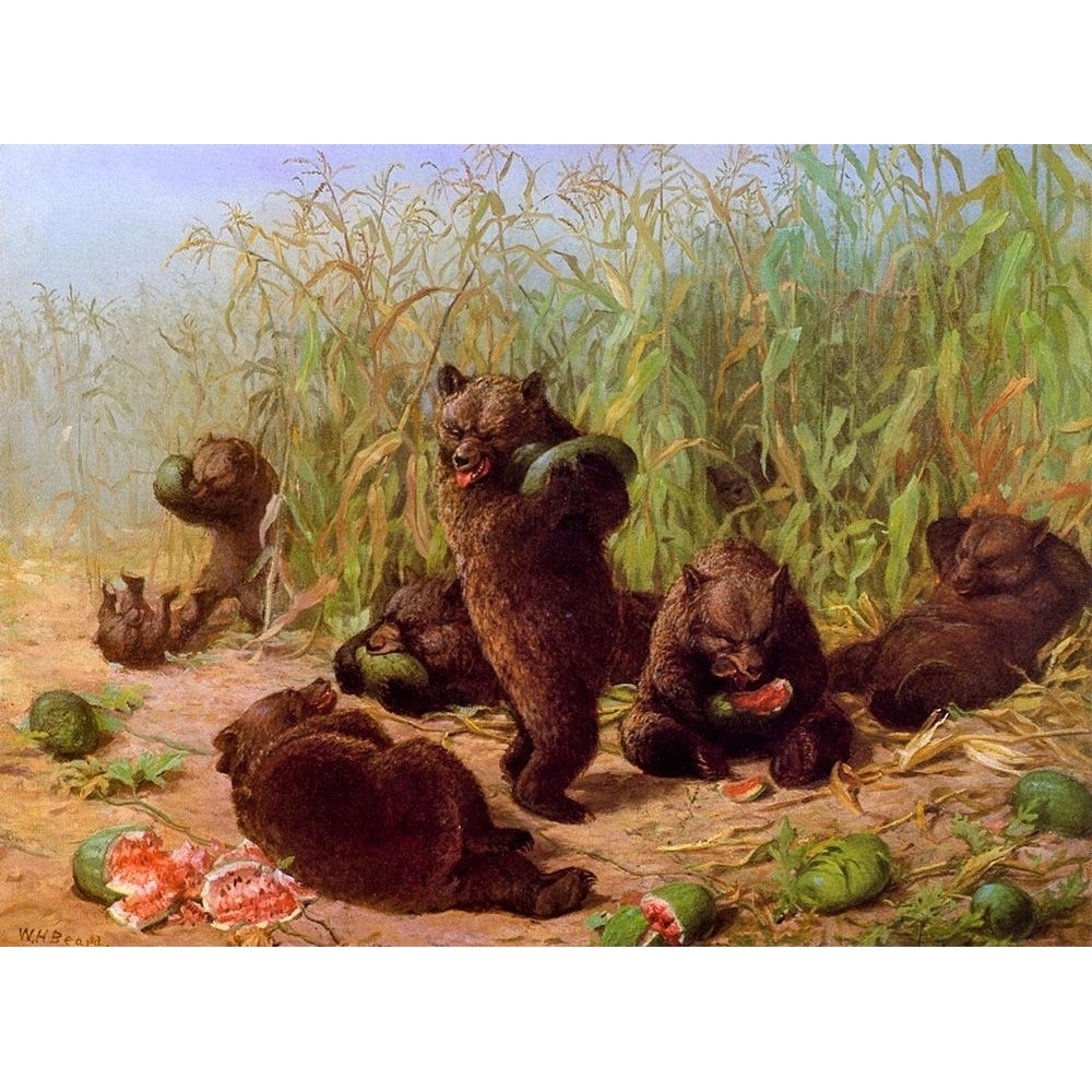 Bears in the Watermelon Patch Poster Print by William Holbrook Beard-VARPDX53257 Image 1