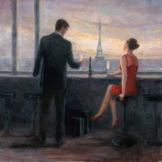 Paris Evening Romance Poster Print by Karen Wallis-VARPDX533WAL1005 Image 1