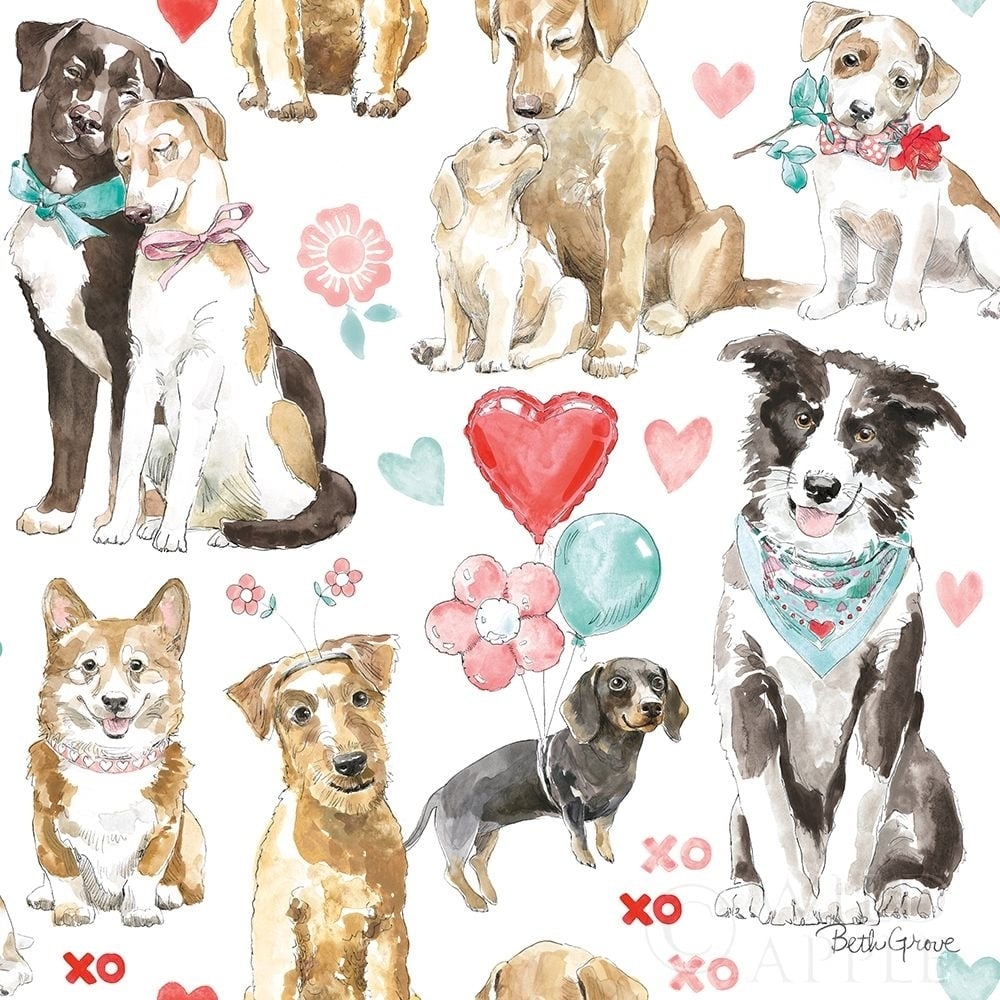 Paws of Love Pattern IA Poster Print by Beth Grove-VARPDX53514 Image 1