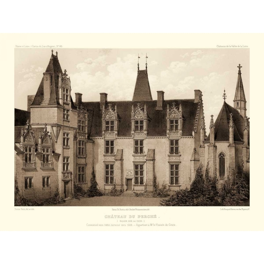 Petite Sepia Chateaux I Poster Print - Victor Petit-VARPDX53621Z Image 1