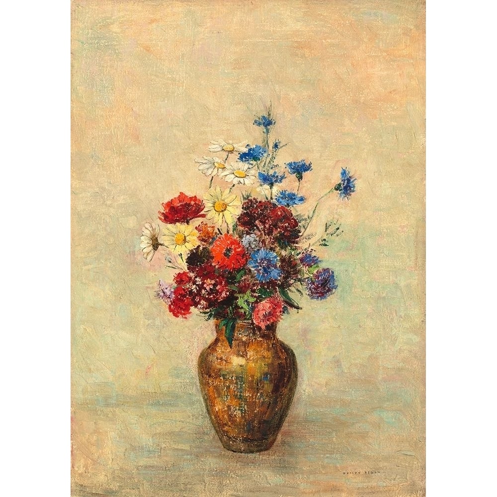 Flowers in a Vase Poster Print by Odilon Redon-VARPDX54025 Image 1