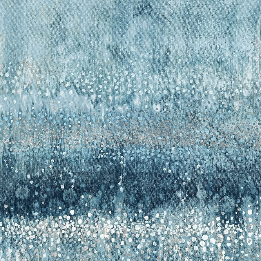 Rain Abstract III Blue Silver Poster Print by Danhui Nai-VARPDX54049 Image 1