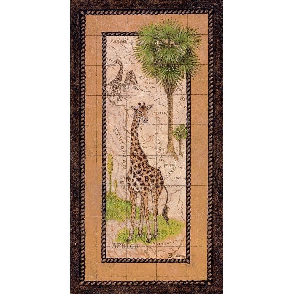 Map with Giraffe Poster Print by Janet Kruskamp-VARPDX54241 Image 1