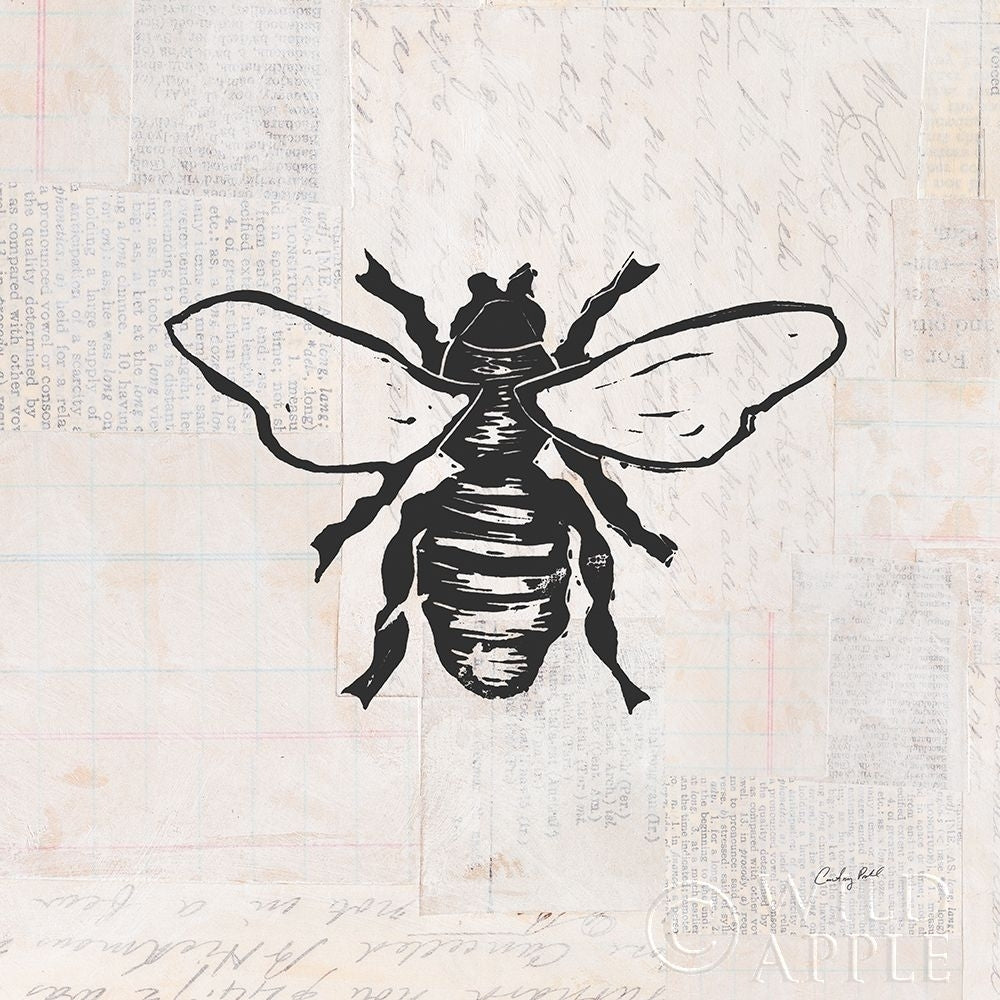 Bee Stamp BW Poster Print by Courtney Prahl-VARPDX54278 Image 1