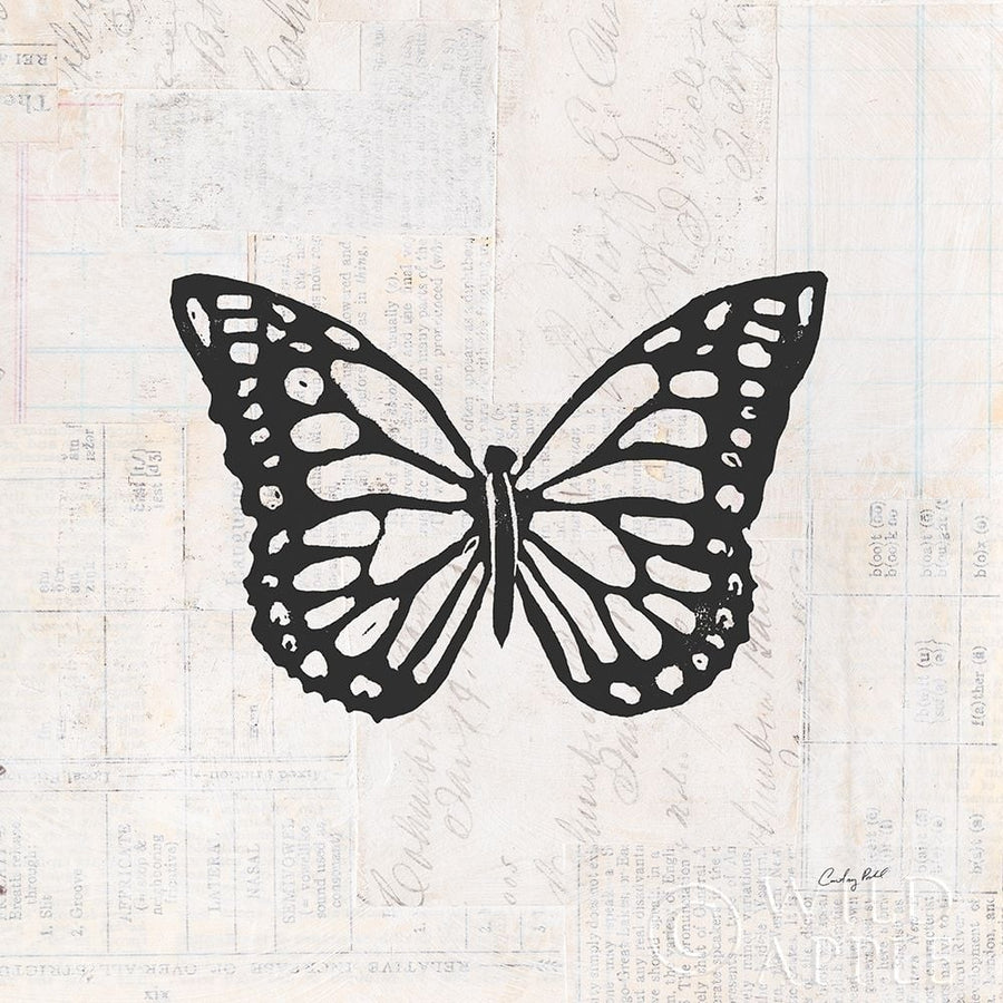 Butterfly Stamp BW Poster Print by Courtney Prahl-VARPDX54279 Image 1