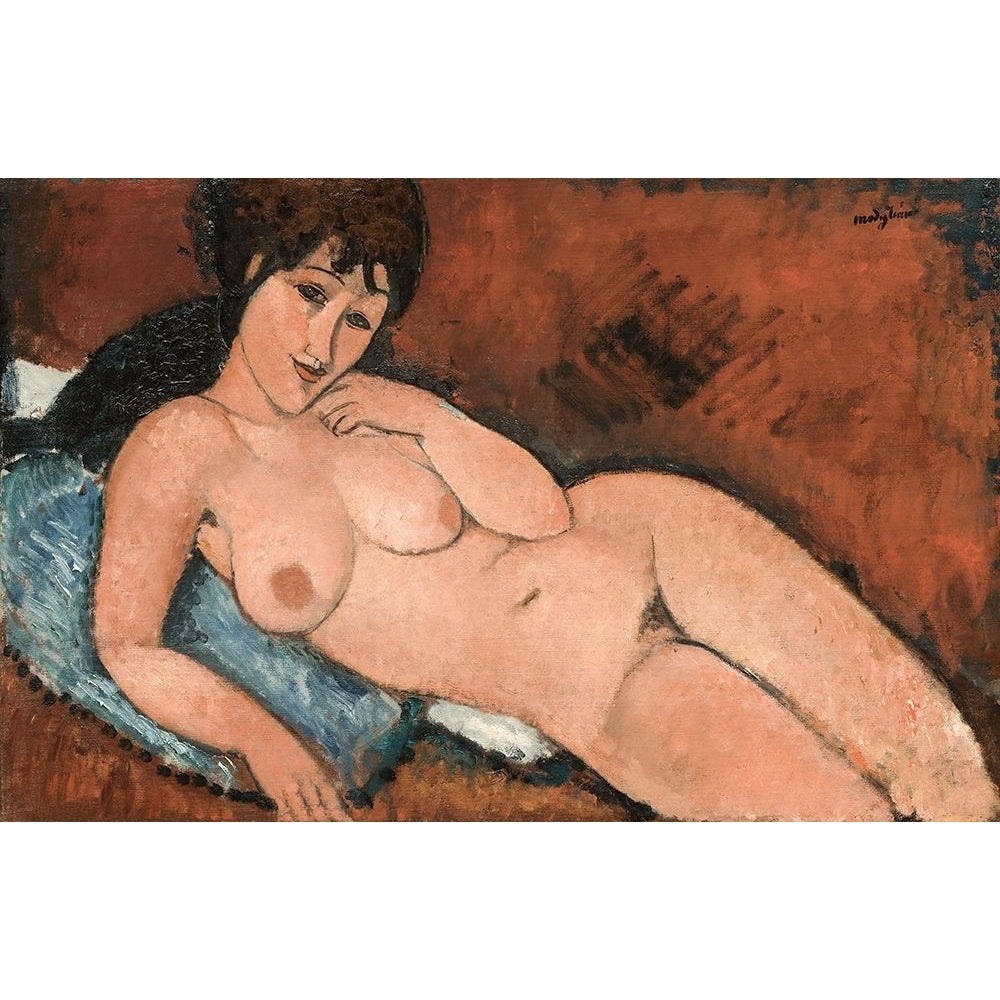 Nude on a Blue Cushion Poster Print by Amedeo Modigliani-VARPDX54661 Image 1