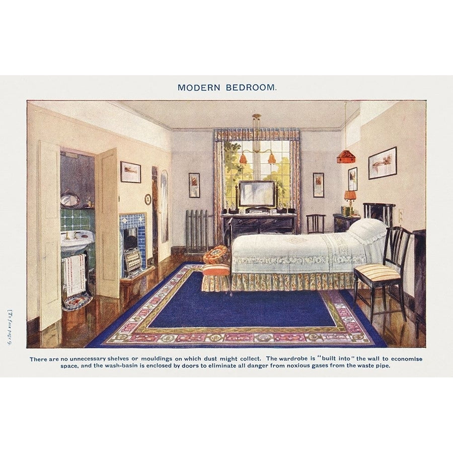 Modern bedroom Poster Print by Mrs. Beetons Book of Household Management Mrs. Beetons Book of Household Image 1