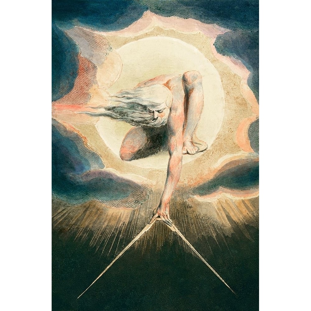 Ancient of Days Setting a Compass to the Earth Poster Print by William Blake-VARPDX54771 Image 1