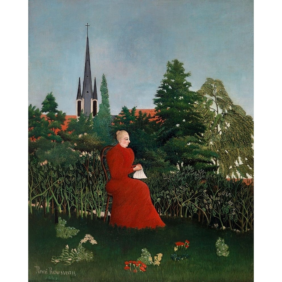 Portrait of a Woman in a Landscape 1896 Poster Print by Henri Rousseau-VARPDX54839 Image 1