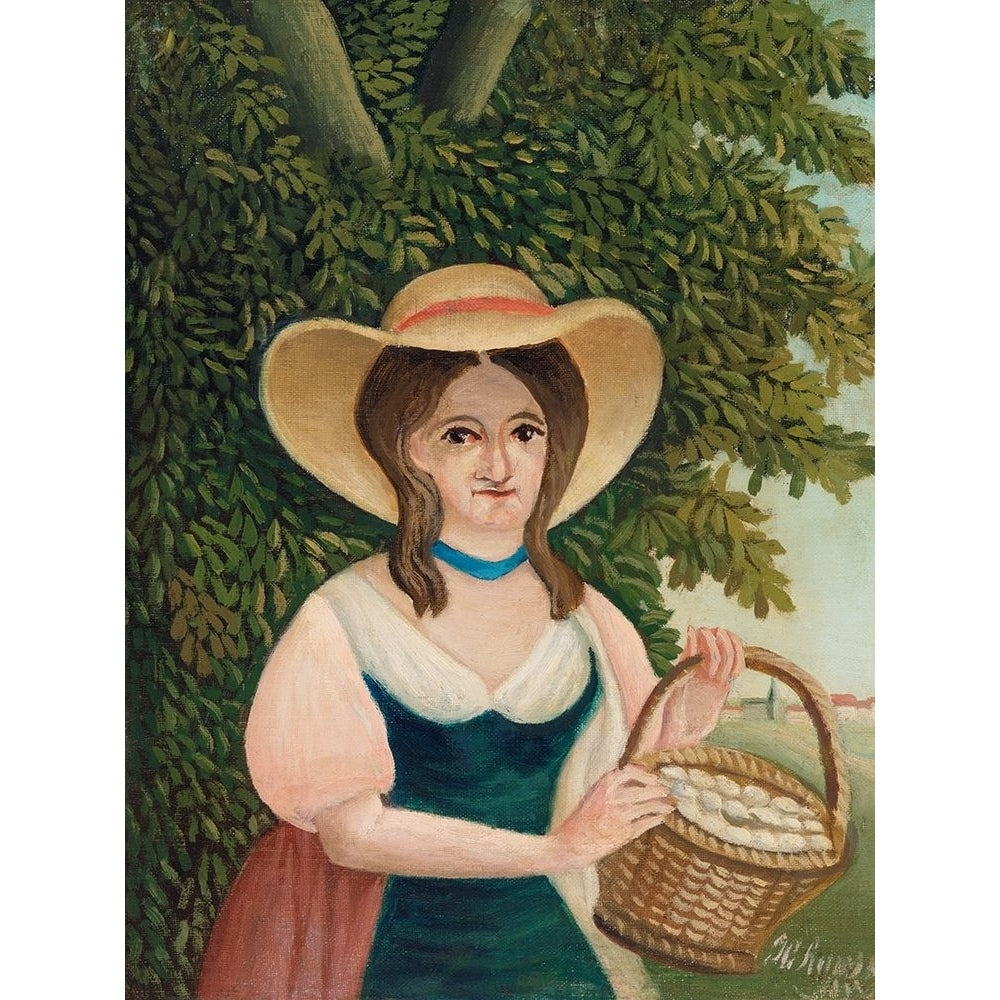 Woman with Basket of Eggs 1910 Poster Print by Henri Rousseau-VARPDX54853 Image 1