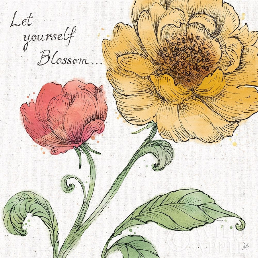 Blossom Sketches III Words Color Poster Print by Daphne Brissonnet-VARPDX54963 Image 1